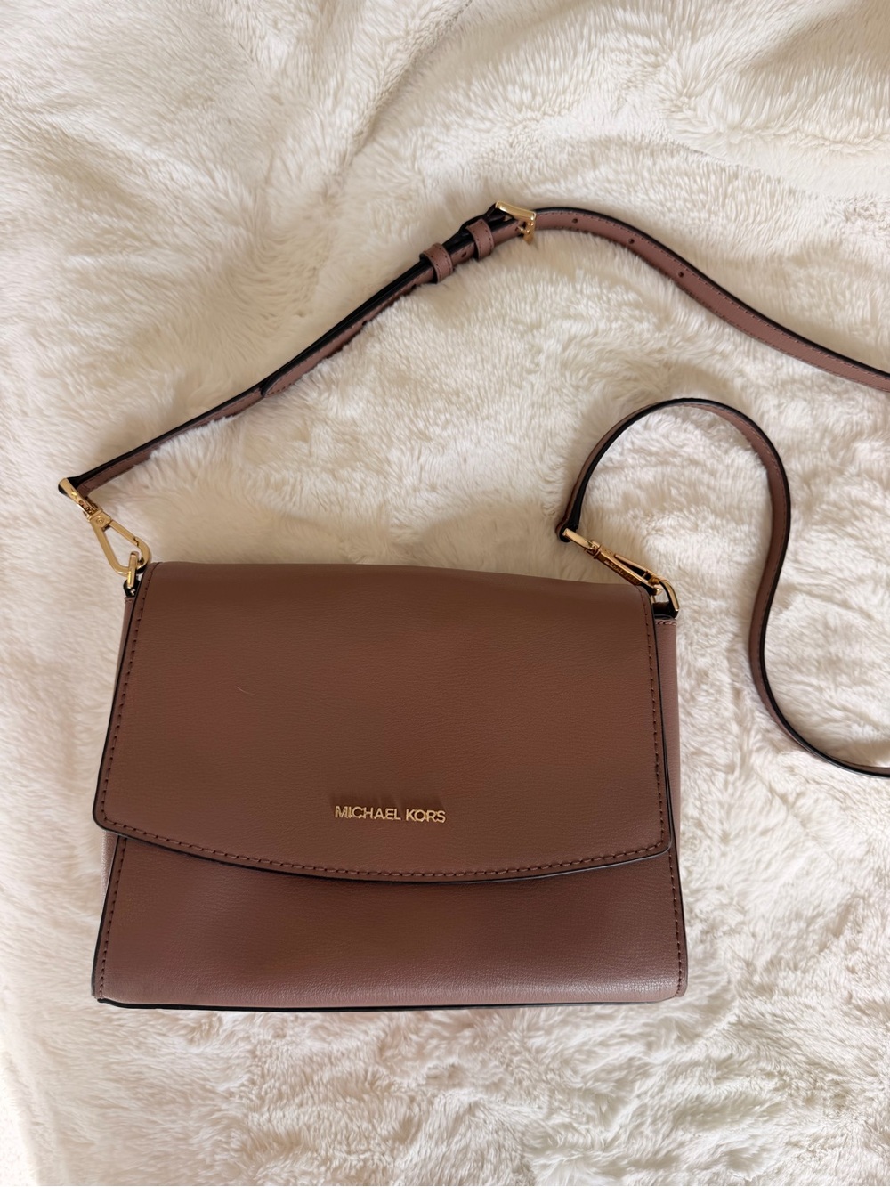 Michael Kors Leather Crossbody with Gold Hardware